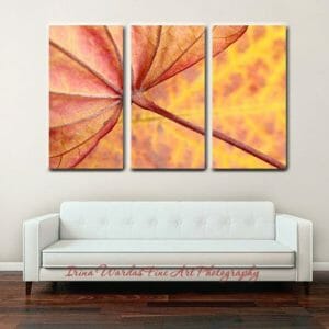 3 Panel Tryptych Leaf Wall Art | Abstract Botanical Wall Art