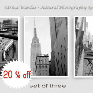 Manhattan Travel Wall Art | NYC Cityscape Wall Decor | Set of 3