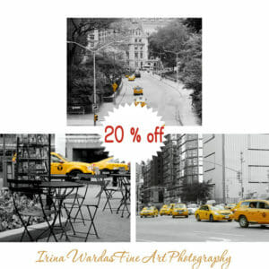 NYC Yellow Taxi Wall Art | Set of 3 | Manhattan Street Wall Art