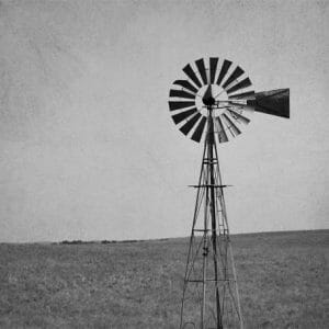 black and white windmill wall art