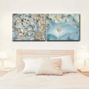 Blue Hydrangea Flower Wall Decor Set