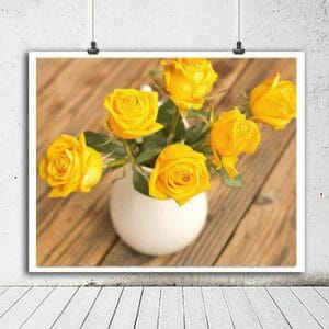 Yellow Roses Wall Art | Country Chic Floral Wall Art | Shabby Chic Decor