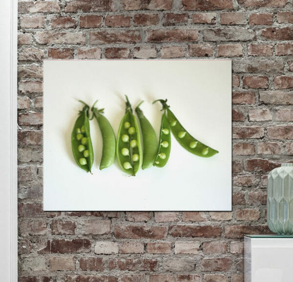 Green Pea Vegetable Wall Art | Modern Kitchen Wall Decor | Food Wall Art