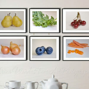 Fruit And Vegetables Wall Art | 6 Piece Set | Dining Room Food Wall Art