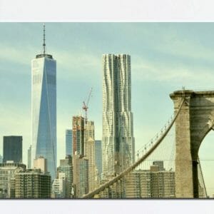 Manhattan Skyline Wall Art | Brooklyn Bridge Wall Art | NYC Travel Decor