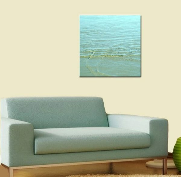 Ocean Canvas Wall Art | Aqua Mint Water Ripples | Nautical Home Decor