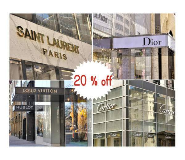 Fashion Store Wall Decor | Dior, Louis Vuitton, Saint Lauren, Cartier