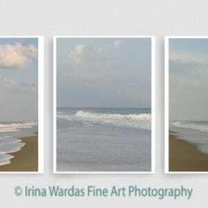 Beach and Ocean Wave Wall Art Set of 3 Prints