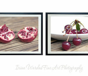Rustic Kitchen Decor | Pomegranate | Cherries | Fruit Wall Art